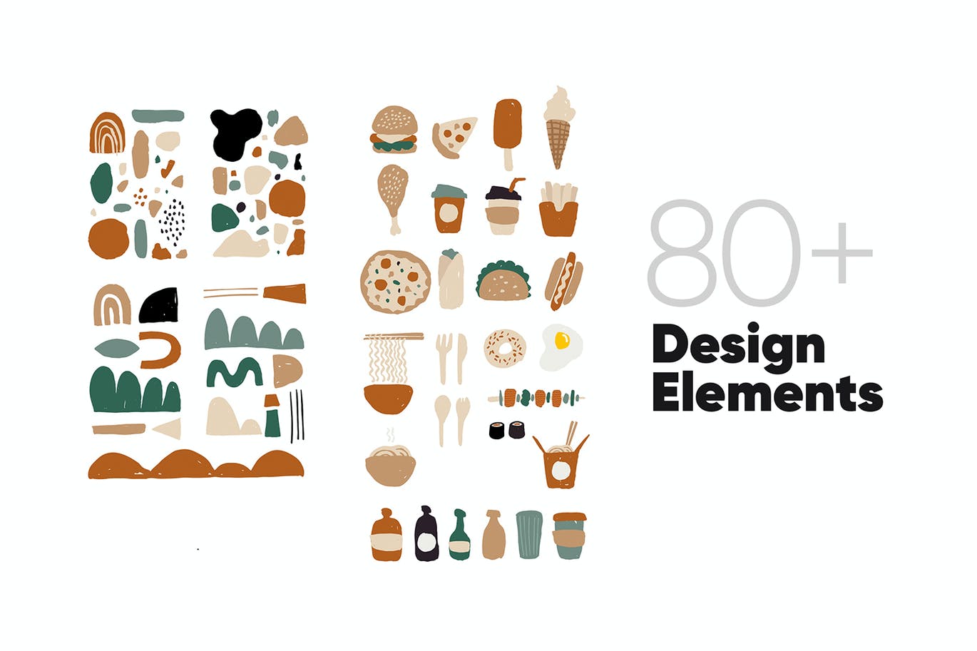 食品主题背景海报包装时尚图案（AI,PNG,PSD）设计素材模板