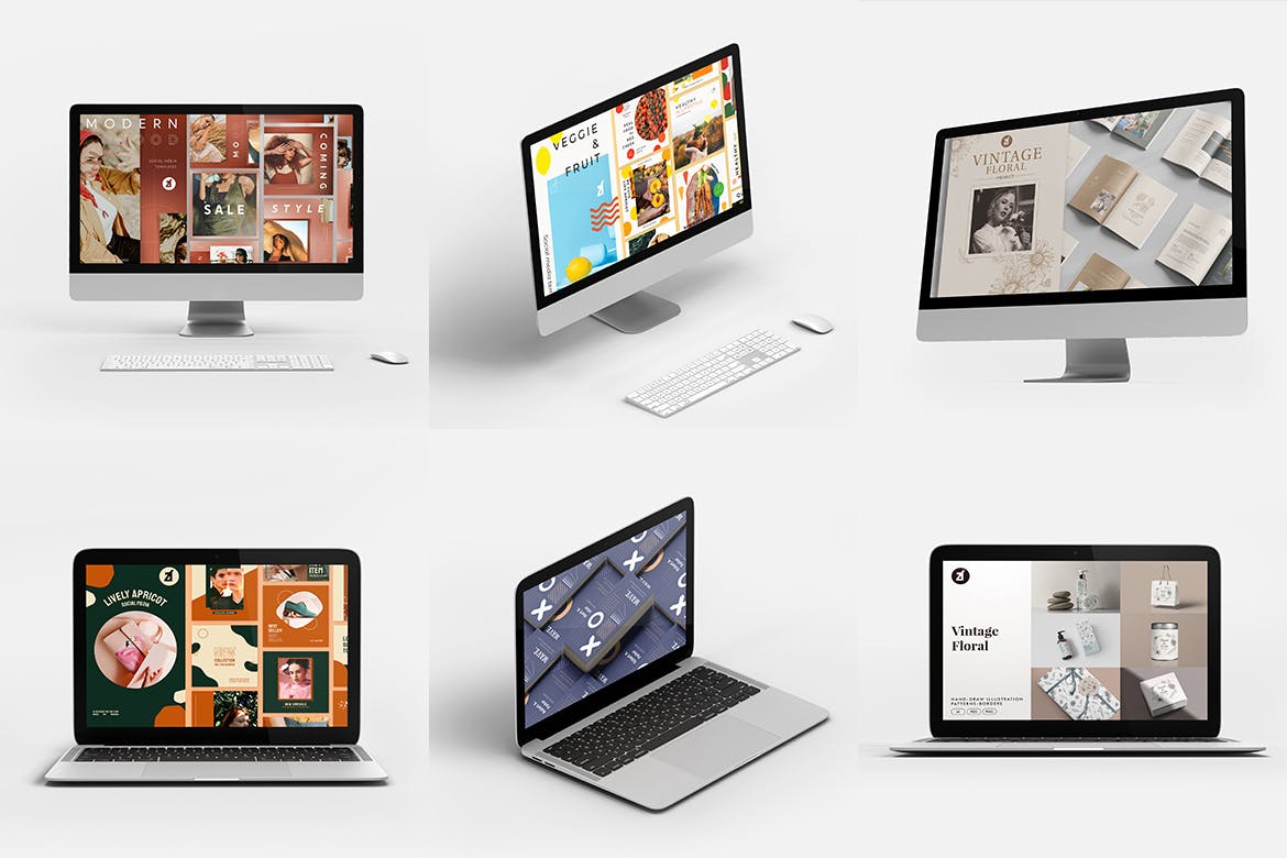 iMac&MacBook样机场景生成器 iMac and MacBook mockup and scene generator设计素材模板