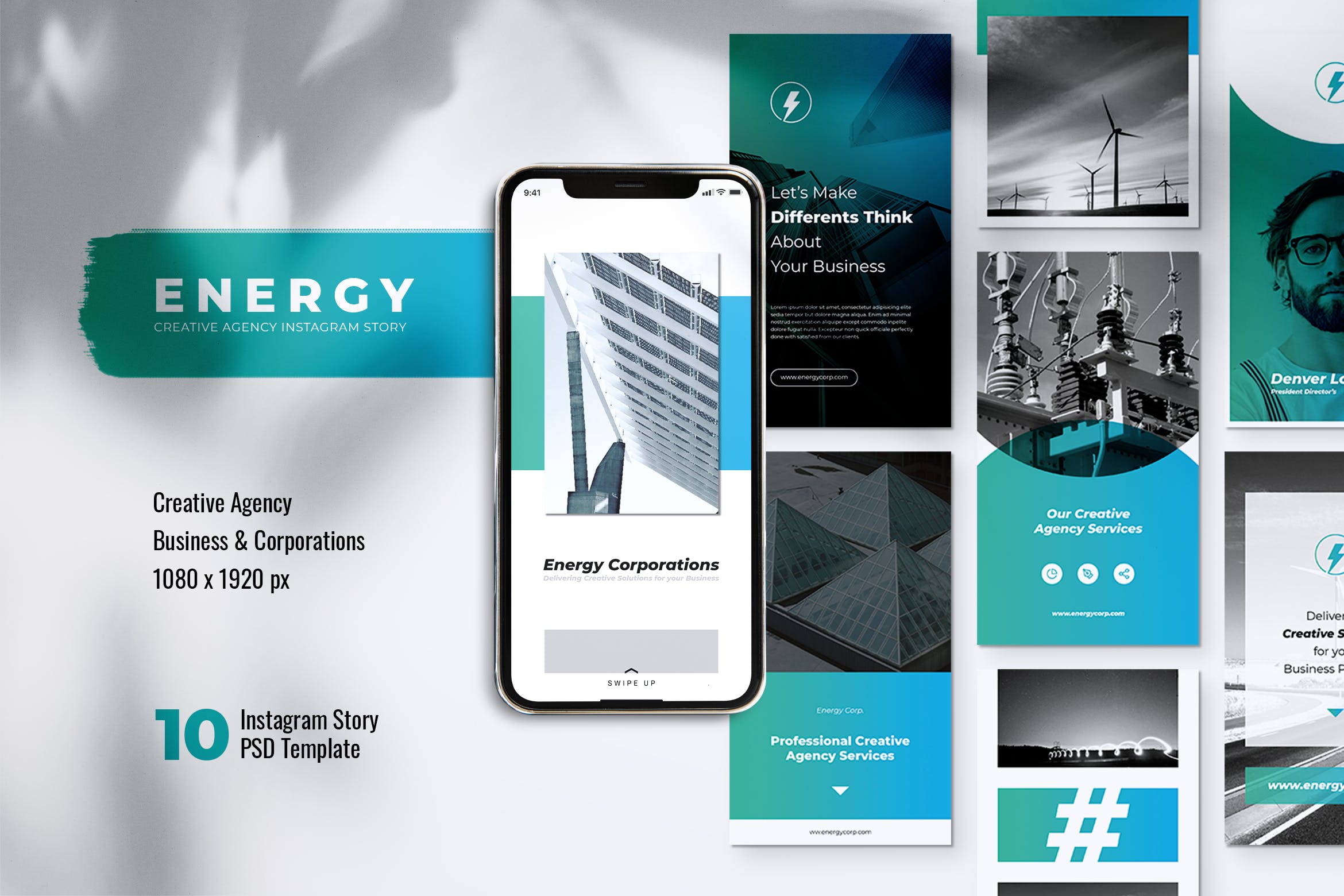 能源 发电厂Instagram故事 贴图 模板 ENERGY Power Plant Instagram Stories设计素材模板