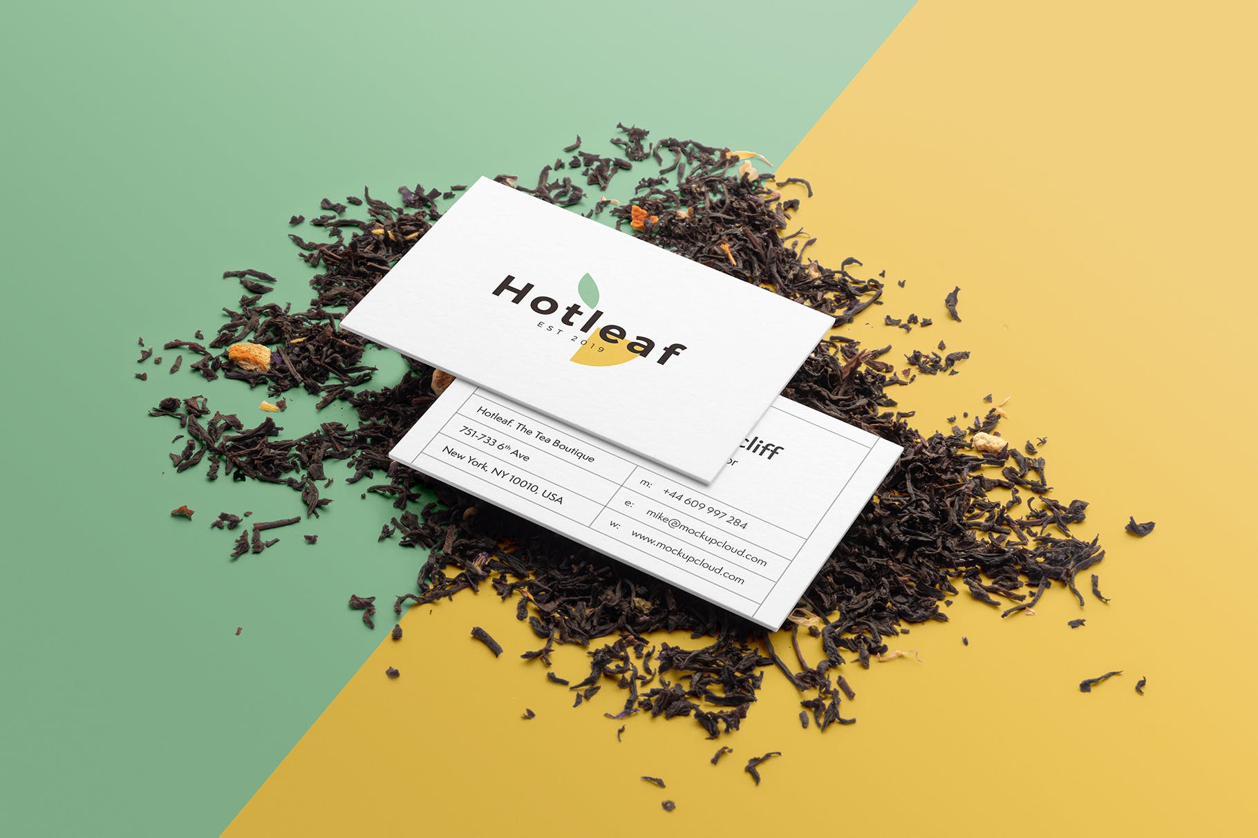 茶叶品牌VI视觉设计效果图样机模板 Hotleaf – Teahouse Branding Mockups 设计素材模板