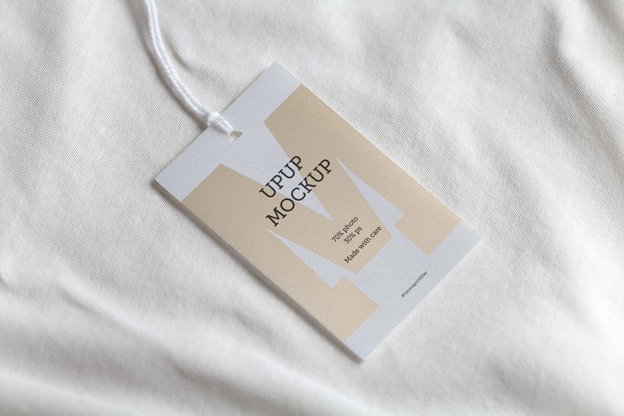 服装吊牌标签白色样机模板 Clothes label tag blank white mockup设计素材模板
