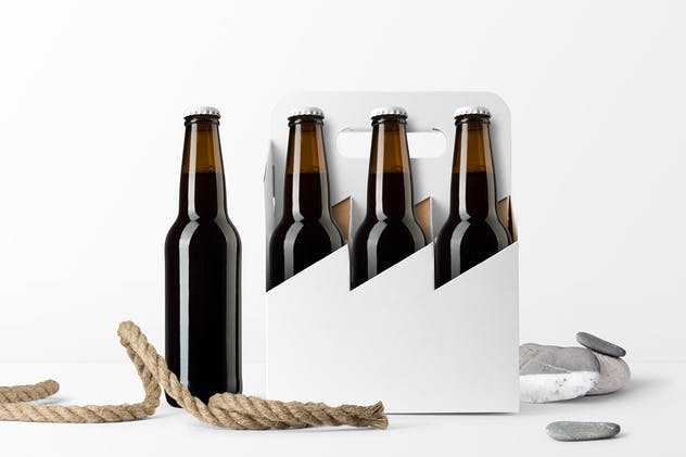 啤酒瓶包装样机 Beer Bottles Mockup设计素材模板