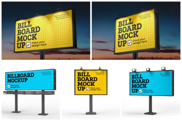 户外大型广告牌效果图样机模板 Billboard Mockup Set