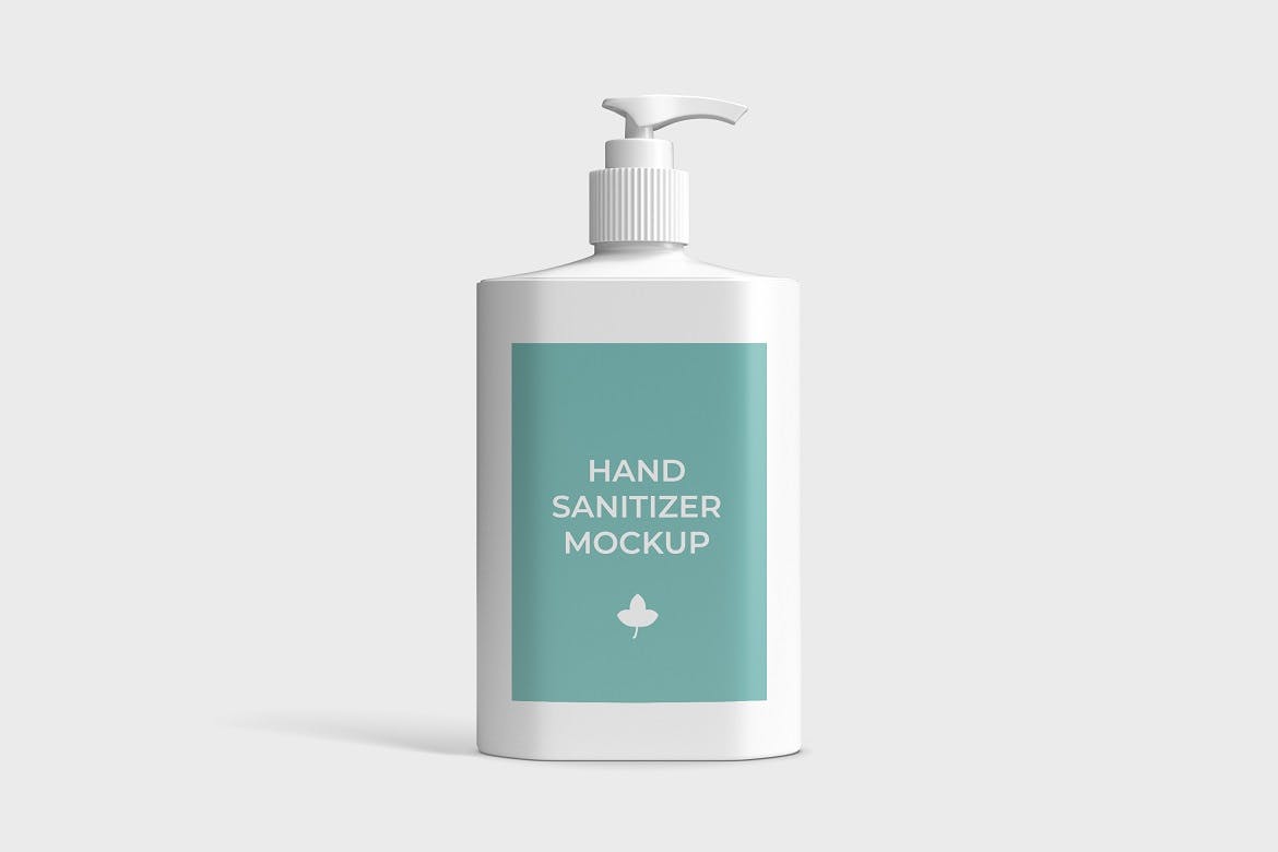 挤压式洗手液塑料瓶外包装品牌样机V.1 Hand Sanitizer Mockup V.1设计素材模板