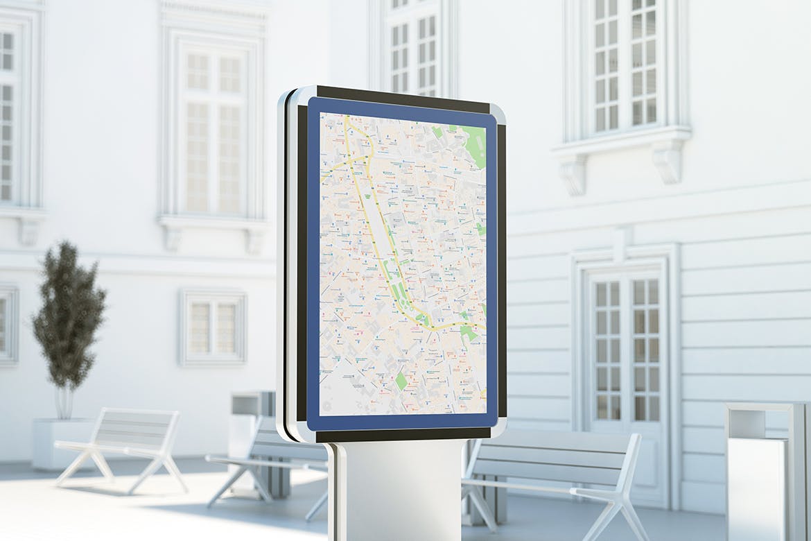 城市灯箱广告牌效果图样机 City Light Board Mockup设计素材模板