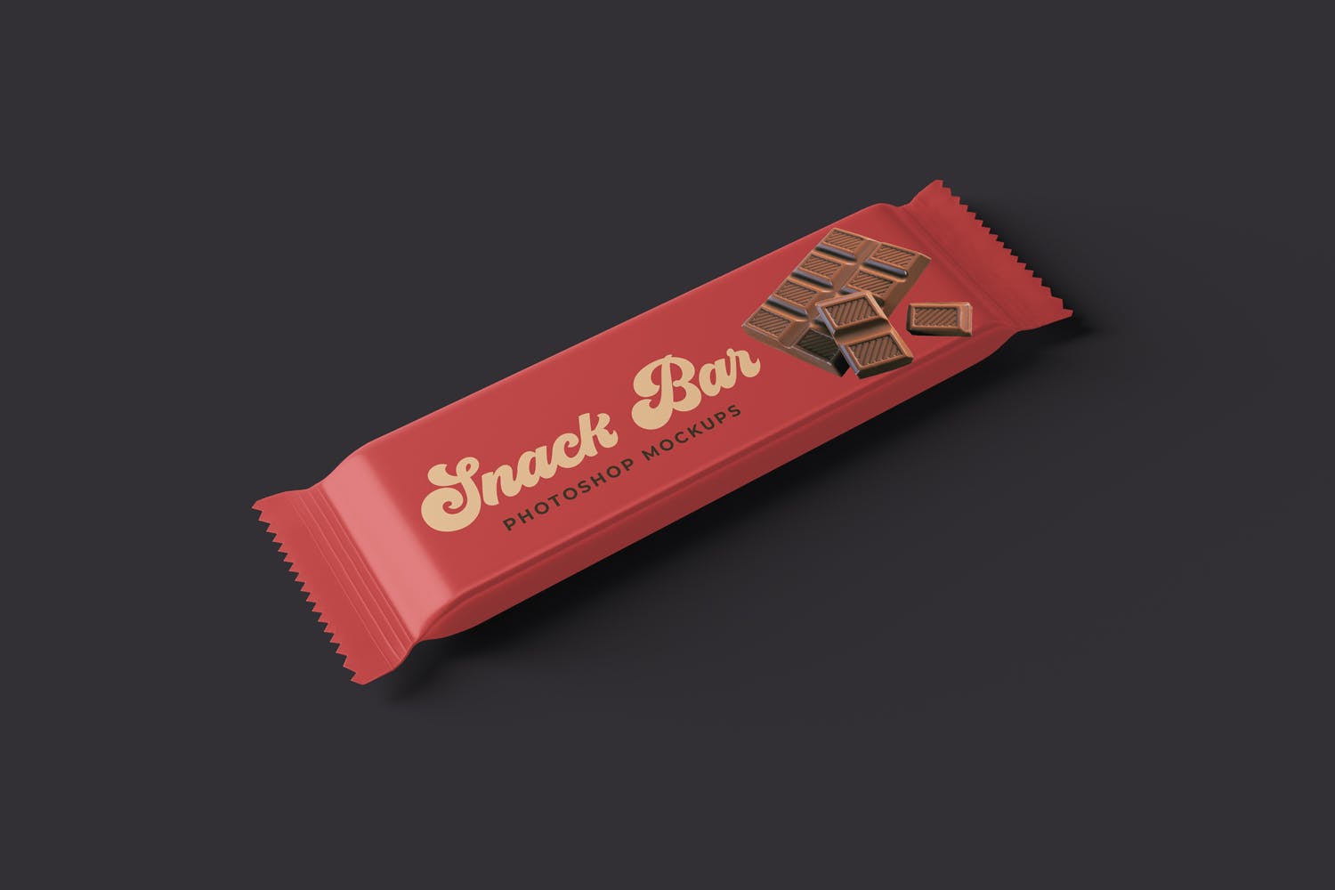 巧克力条包装袋设计图样机模板 Snack Bar Packaging Mockups设计素材模板
