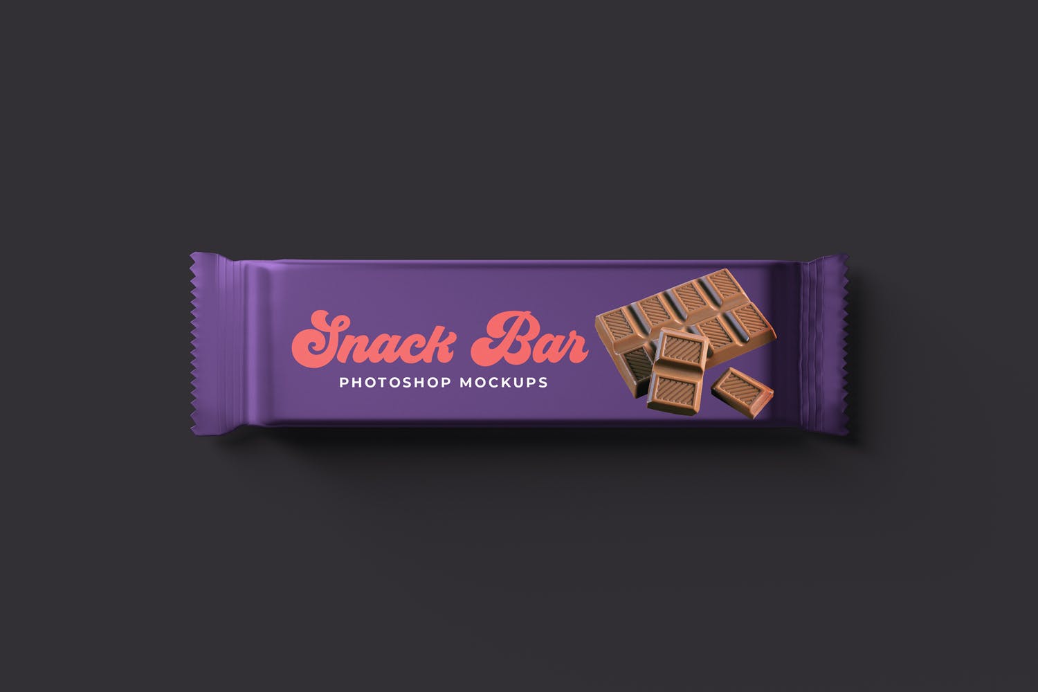 巧克力条包装袋设计图样机模板 Snack Bar Packaging Mockups设计素材模板