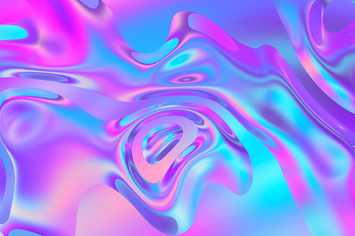 抽象液体纹理图素材集 Holographic Liquid Background Set设计素材模板