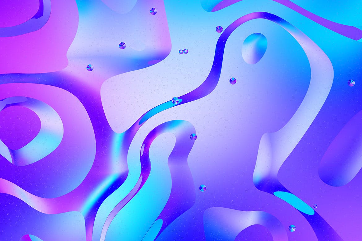 抽象液体纹理图素材集 Holographic Liquid Background Set设计素材模板