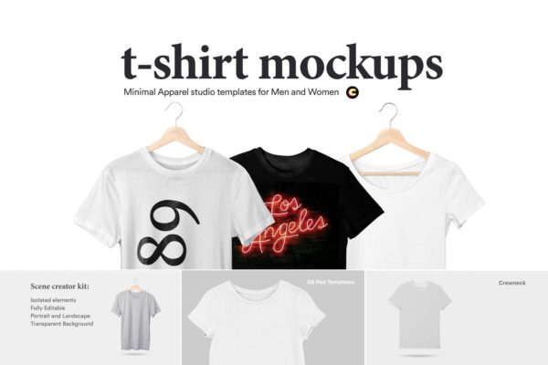 T恤设计效果图样机模板集 T-Shirt Mock-Up Set