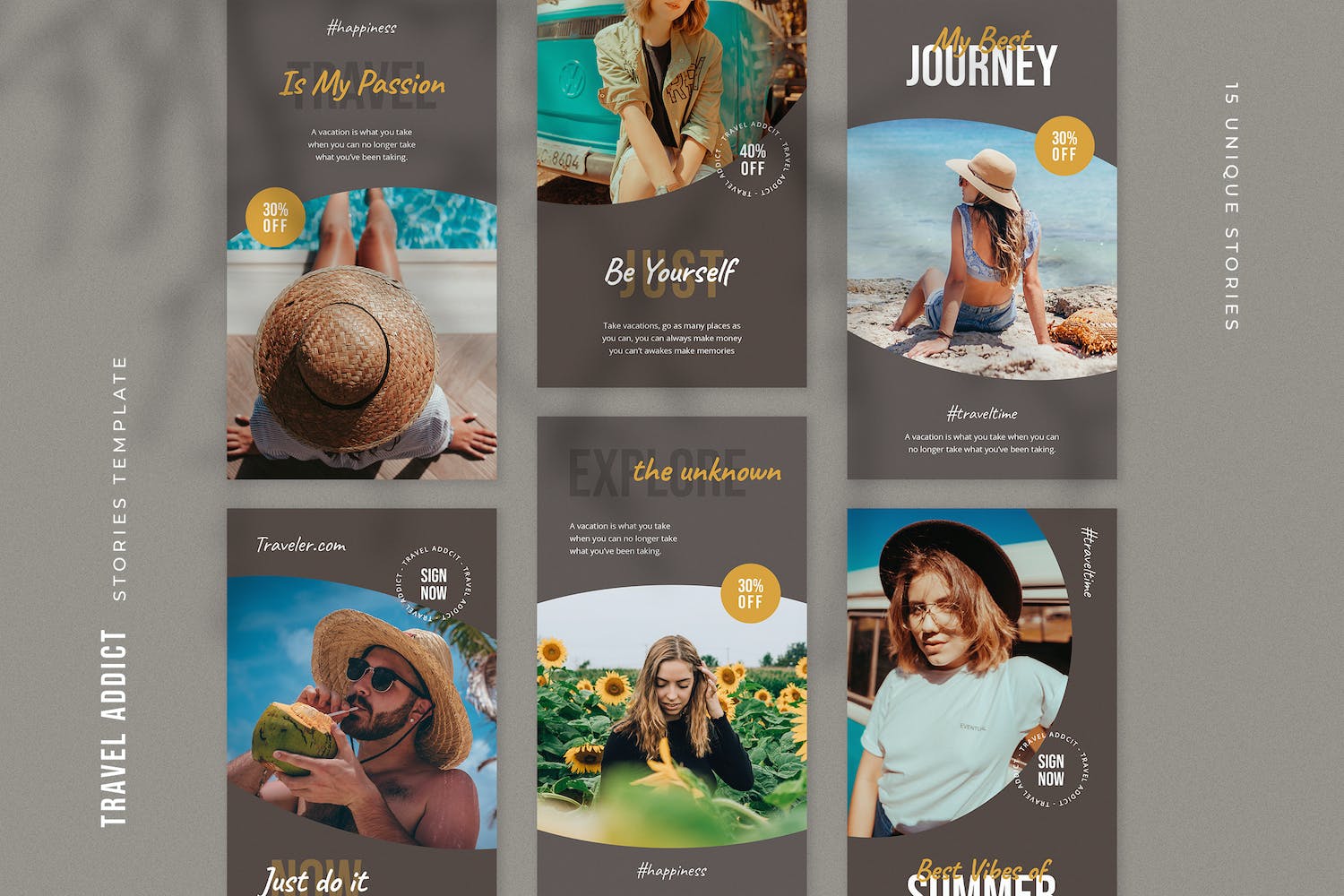 夏日 旅行 主题 社交媒体Instagram故事模板 Travel Instagram Stories Template设计素材模板