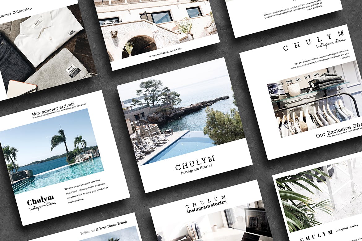 四十八款 旅行 生活 分享Instagram帖子社交素材 48 Chulym Instagram Post设计素材模板