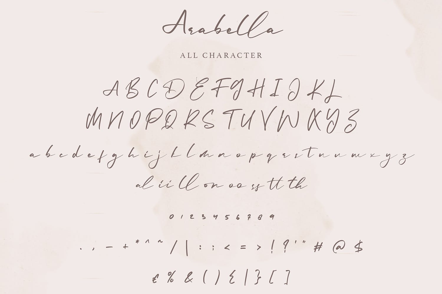 手写书法风格英文签名字体 Arabella | Elegant Signature Font设计素材模板