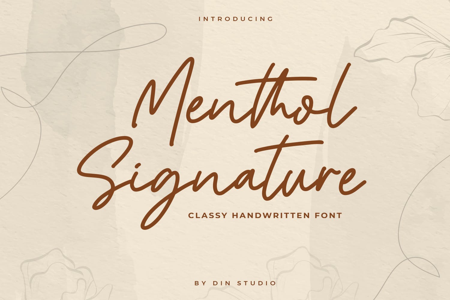 知性风英文单线签名字体 Mentol Signature – Monoline Font设计素材模板