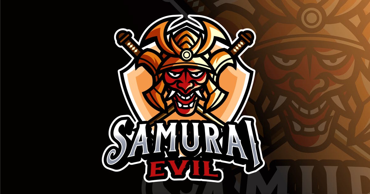电子竞技Logo设计模板 Samurai Evil Logo Template设计素材模板