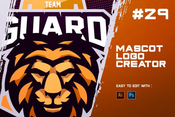 狮子电子竞技Logo模板 GUARD – E-Sports Logo Creator