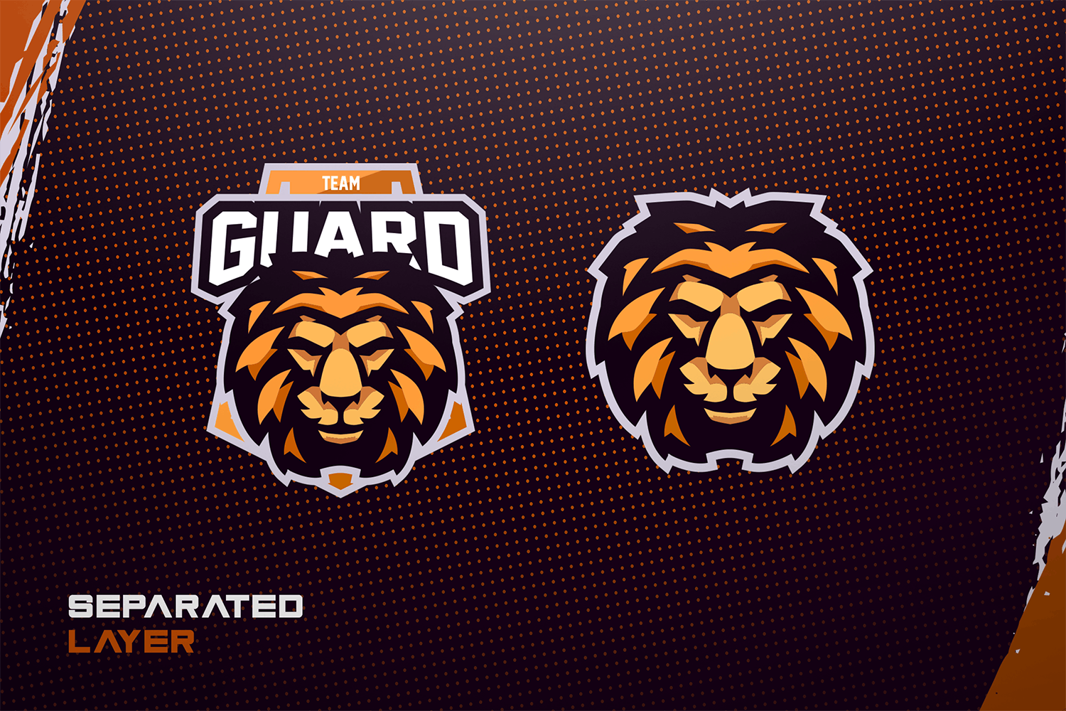 狮子电子竞技Logo模板 GUARD – E-Sports Logo Creator设计素材模板