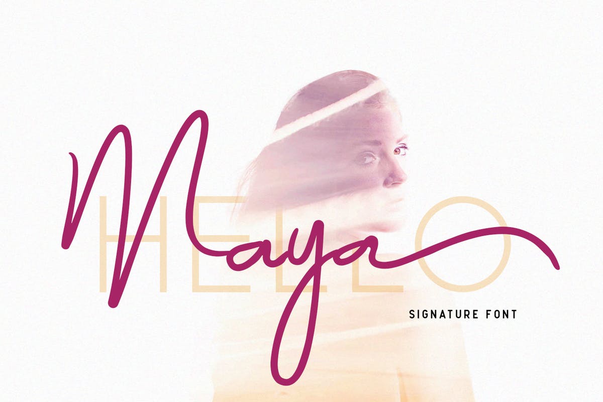 奢华签名字体 Maya – Luxury Signature Font设计素材模板