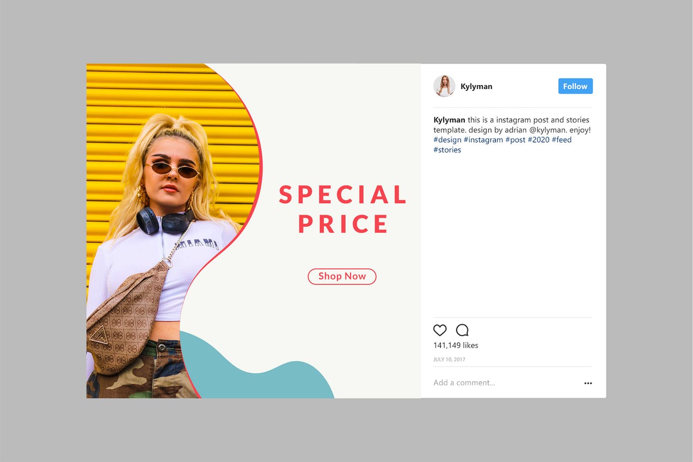 夏季新品发布社交媒体大促销Instagram帖子模板 Fancy – Instagram Posts Template设计素材模板