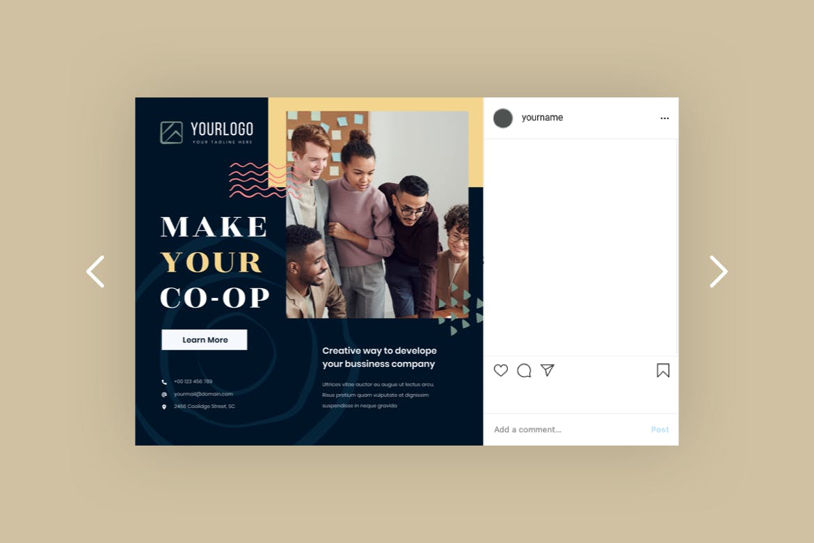 企业团队队伍合作主题Instagram帖子设计素材 Instagram Post设计素材模板