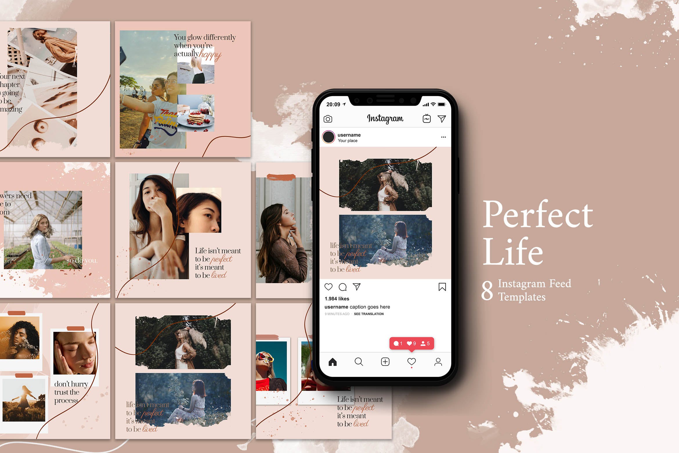 完美生活方式Instagram帖子社交媒体贴图设计模板 Perfect Life – Instagram Post Template设计素材模板