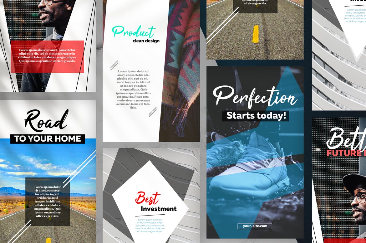多用途Instagram故事定制社交媒体模板包 Instagram Stories Elegant Pack设计素材模板