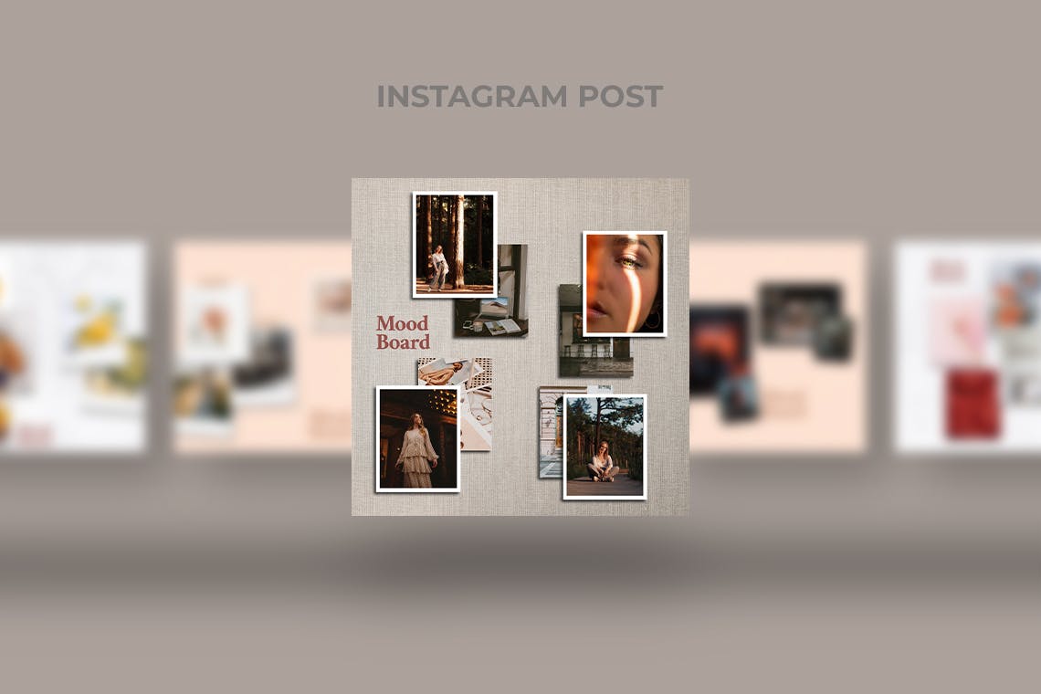 生活方式分享情绪板社交媒体Instagram帖子模板 Moodboard – Instagram Post Template设计素材模板