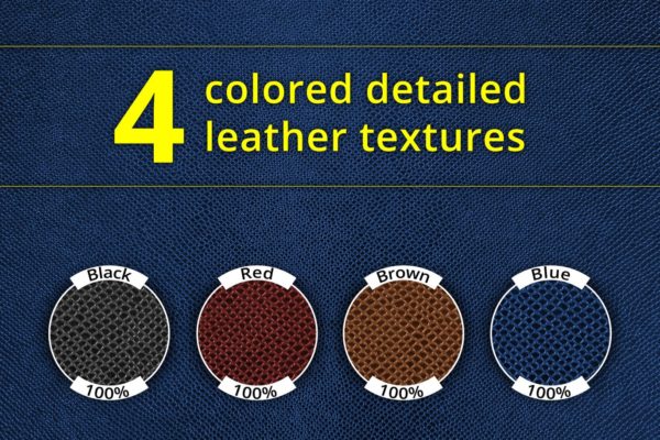 荔枝纹皮革材质纹理素材 Set of 4 leather textures