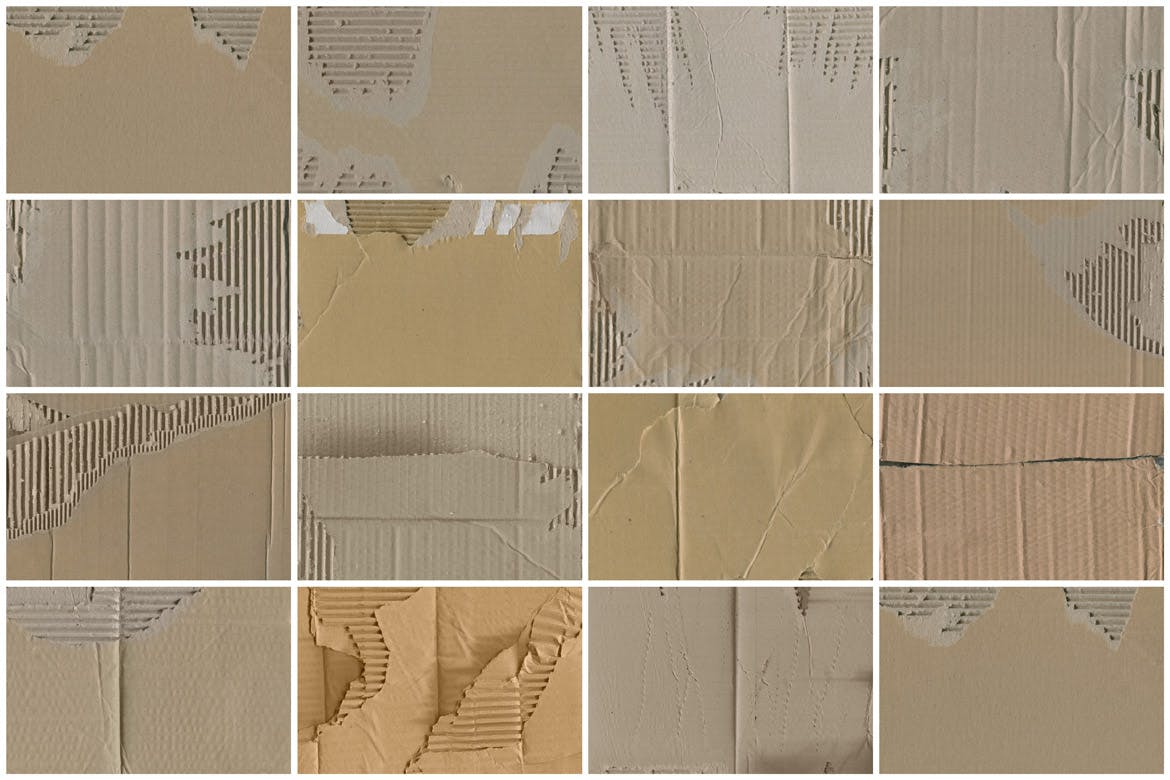 纸箱纸板材质纹理素材 Damaged Cardboard Textures设计素材模板