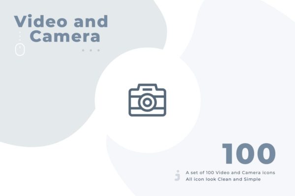 视频&摄像机Material设计风格矢量图标 100 Video and Camera icon set – Material