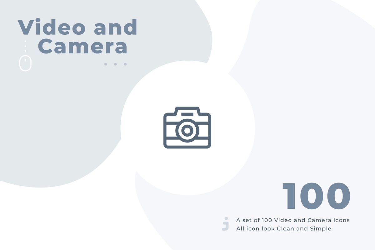 视频&摄像机Material设计风格矢量图标 100 Video and Camera icon set – Material设计素材模板