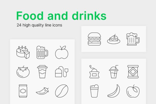 食物和饮料图标 Food and Drink Icons