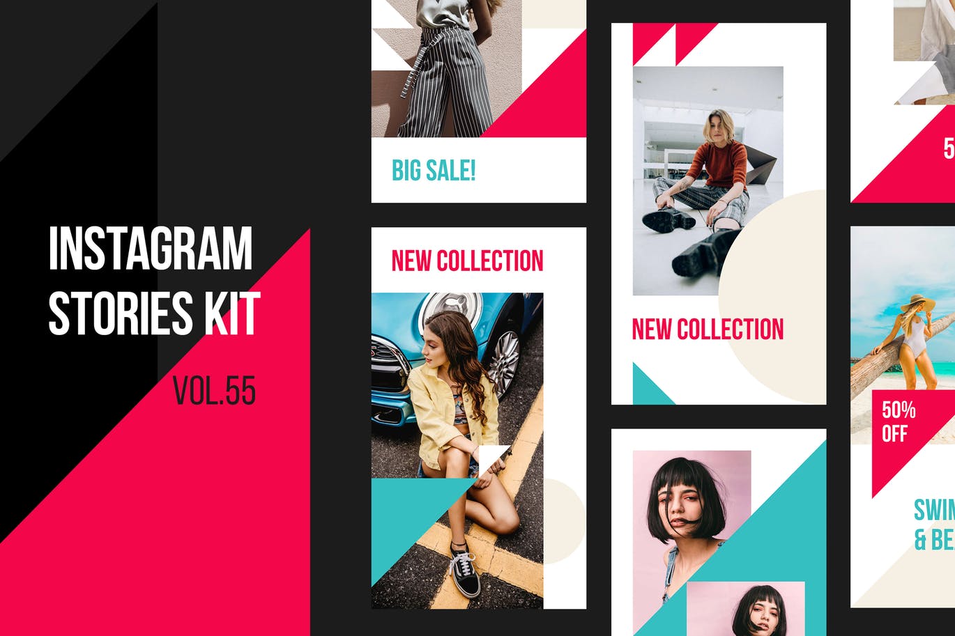 夏季新品服装服饰促销推广Instagram社交素材包 Instagram Stories Kit (Vol.55)设计素材模板