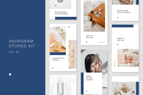 美妆品牌活动推广Instagram社交媒体设计素材包 Instagram Stories Kit (Vol.48)