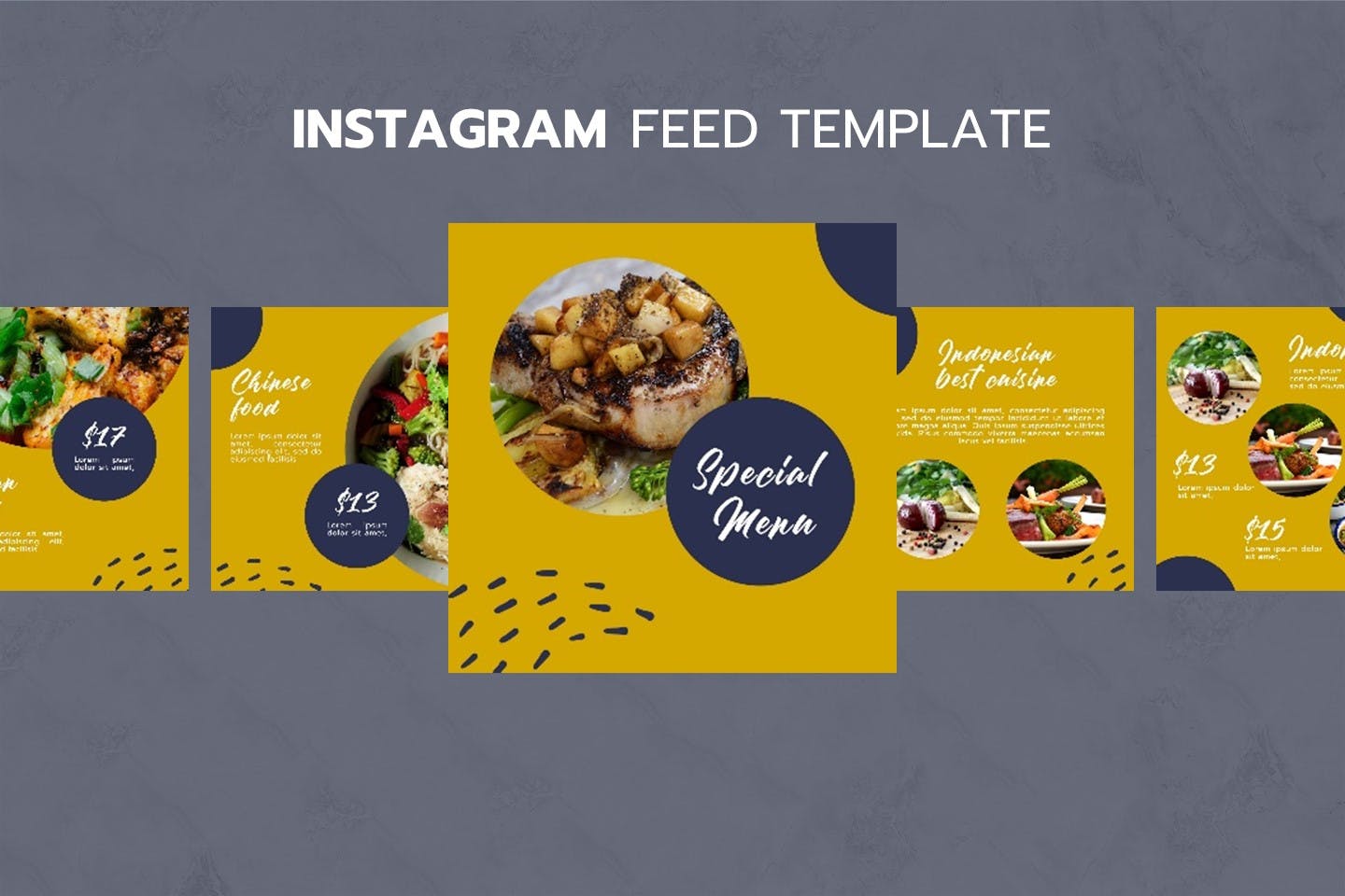 高端餐厅美食社交媒体广告Instagram帖子设计素材 Taste – Food Instagram Post设计素材模板