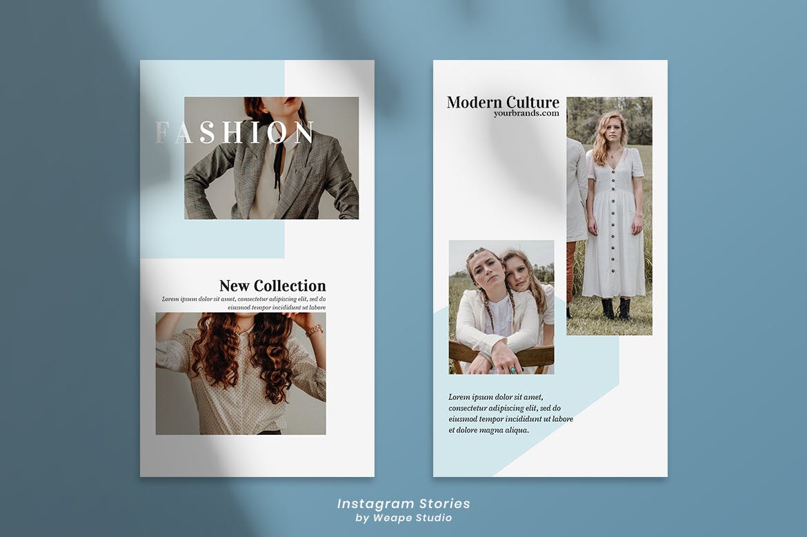 潮流欧美摄影大片Ins故事社交媒体贴图模板v.2 Fashion Instagram Stories Vol 2设计素材模板