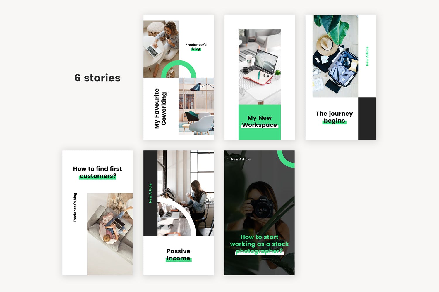 居家办公主题推广Instagram社交媒体品牌故事设计模板 Instagram Stories Kit (Vol.42)设计素材模板