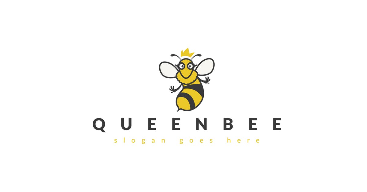 蜂蜜品牌Logo设计模板 Queen Bee Logo Template设计素材模板