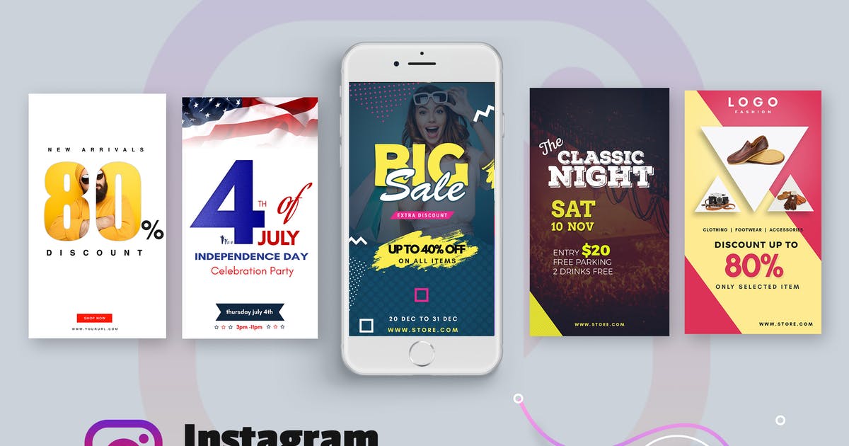 2019版创意Instagram故事贴图社交媒体模板工具包 Creative Instagram Stories Kit 2019设计素材模板