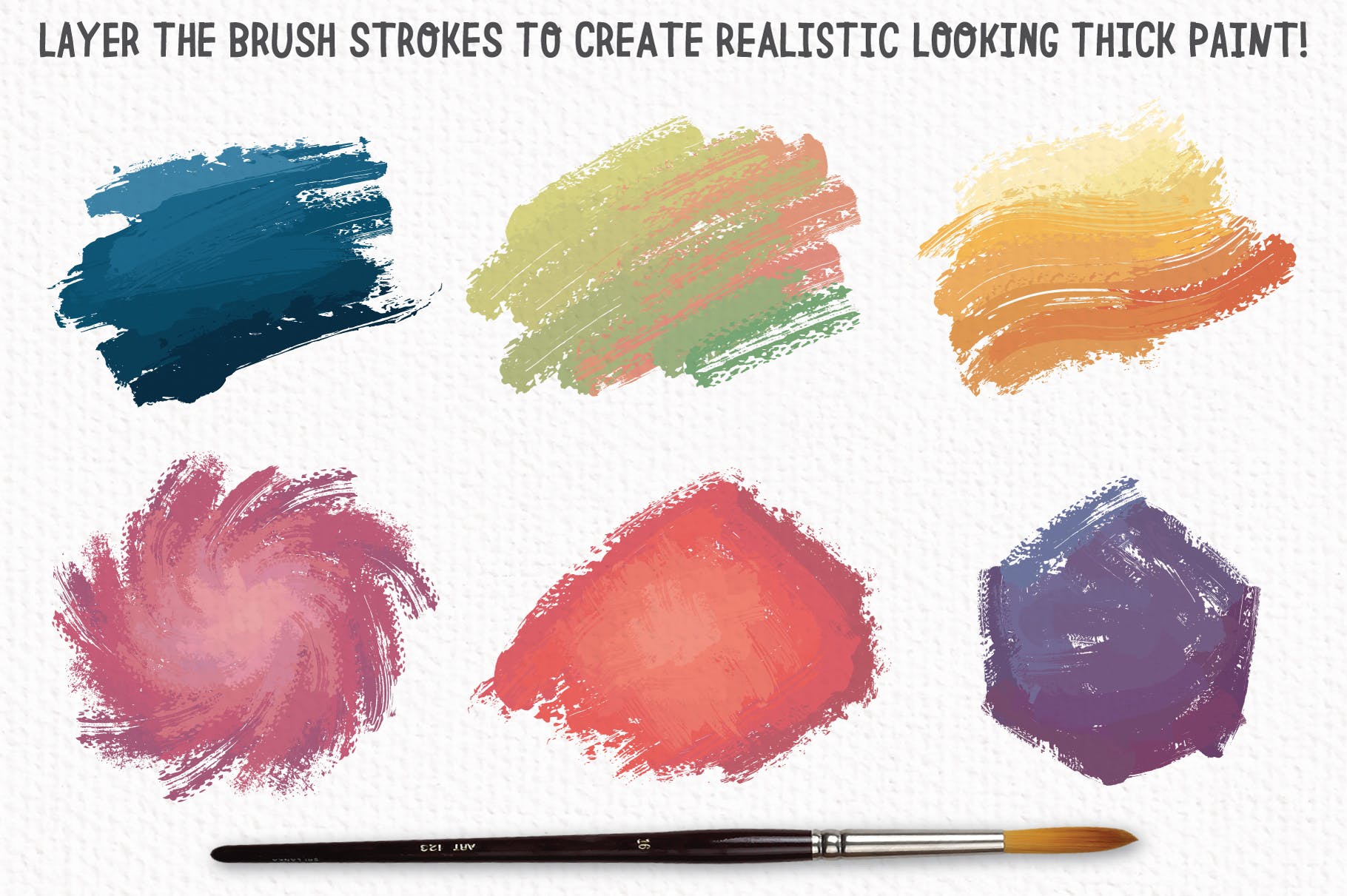 AI油画创作笔刷 Outstanding Oil Paint Brushes设计素材模板