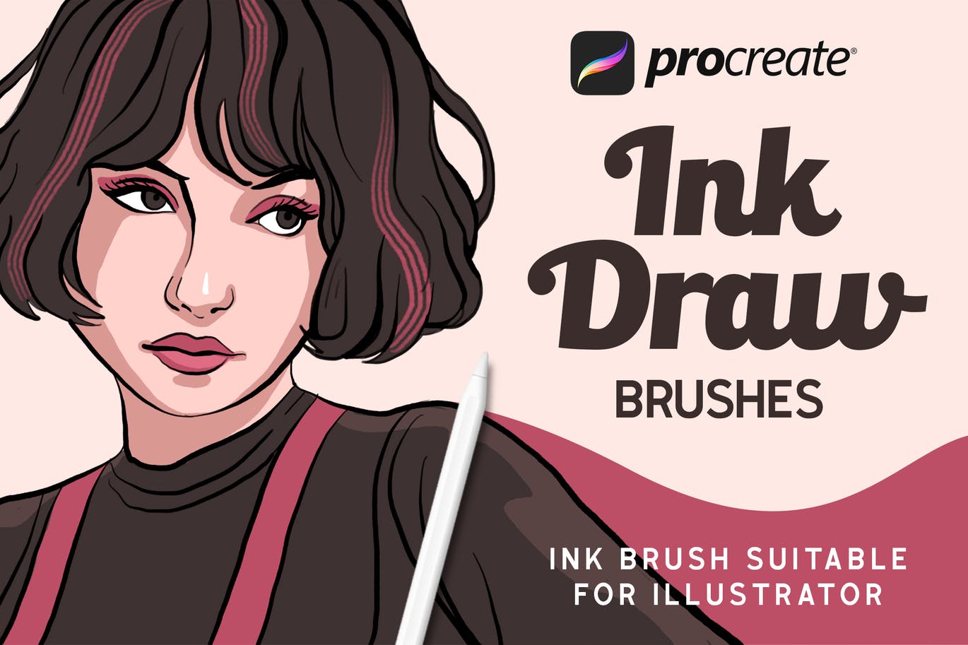 高级手绘画笔笔刷 InkDraw – Procrate Brushes设计素材模板