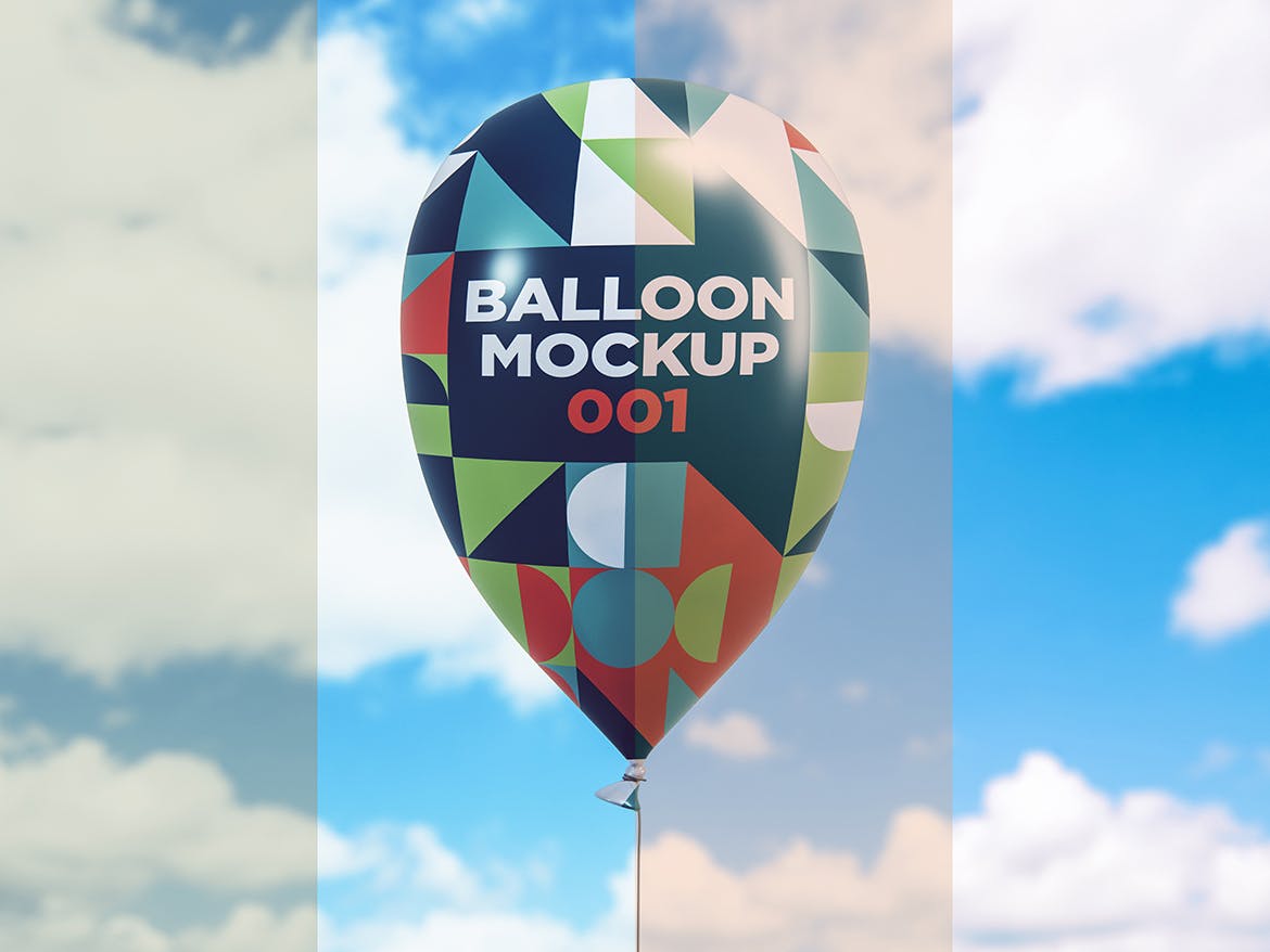 气球品牌Logo设计样机模板v1 Balloon Mockup 001设计素材模板