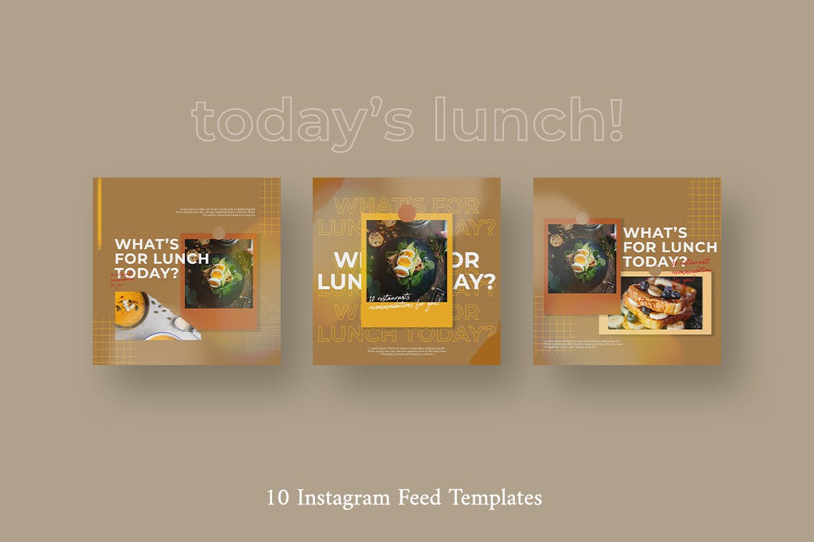 美食广告Instagram帖子社交媒体贴图模板 Food Instagram Post设计素材模板