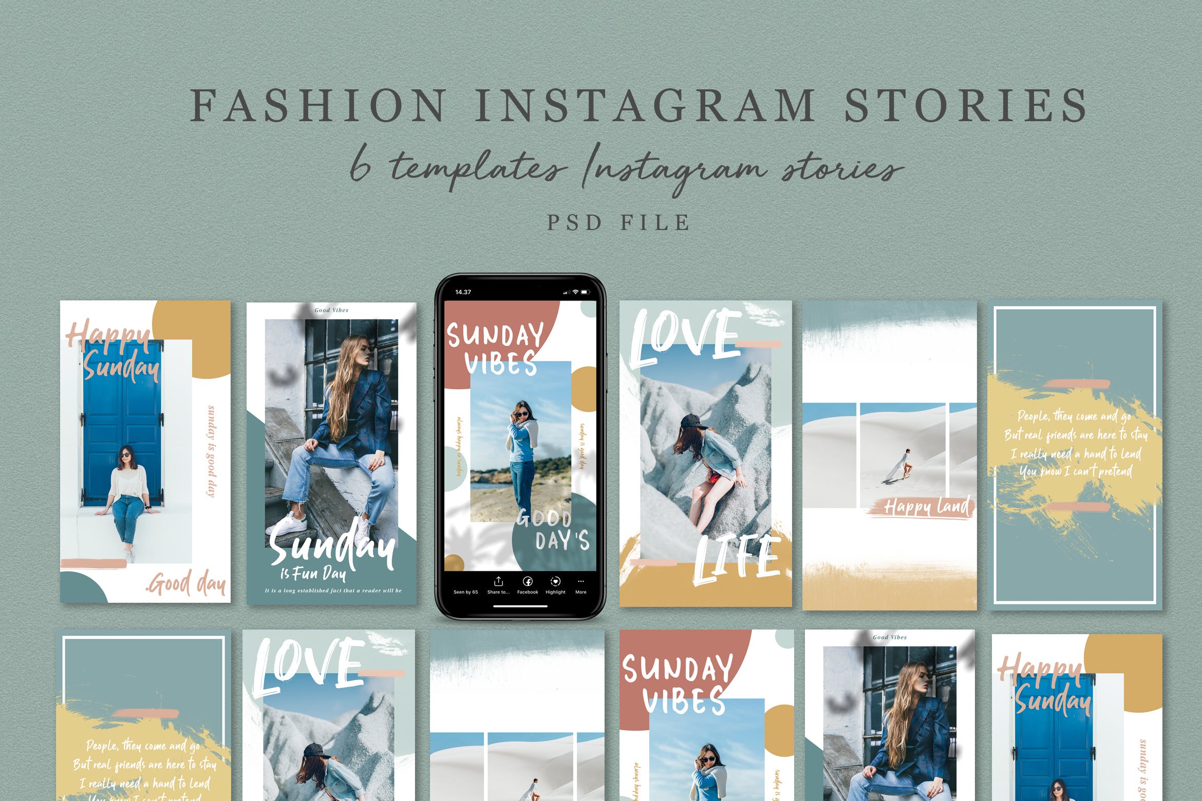 时尚服饰服装品牌推广Instagram故事模板v.2 Fashion Instagram Stories V.02设计素材模板