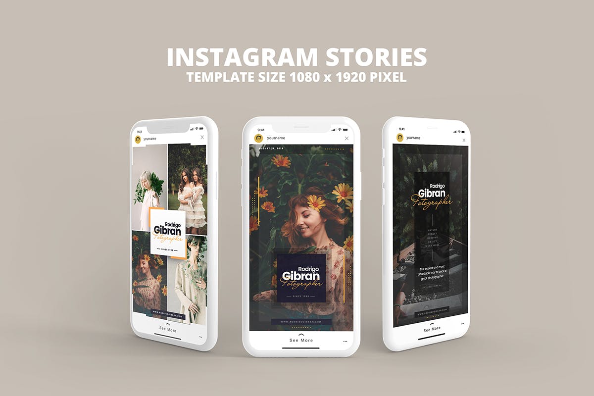 现代淡雅设计Instagram社交媒体设计模板合集 Instagram Stories Template设计素材模板