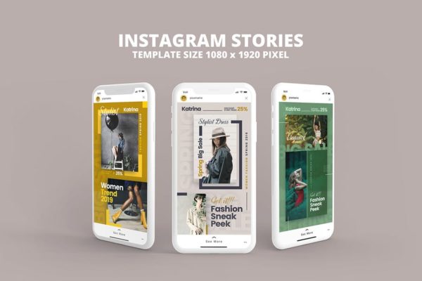时尚日杂风格Instagram故事贴图模板 Instagram Stories Template