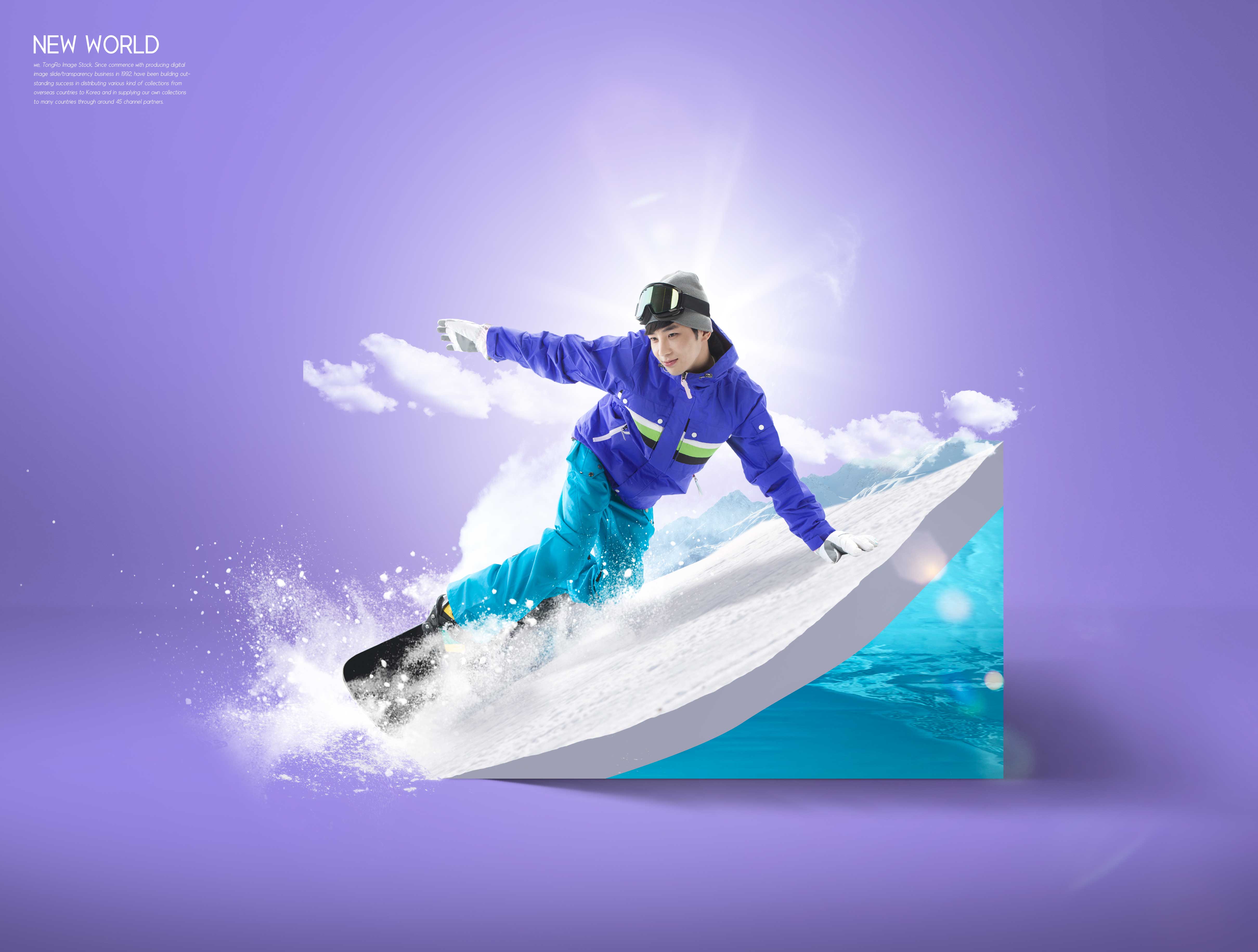 雪地滑雪活动推广海报图形psd模板设计素材模板