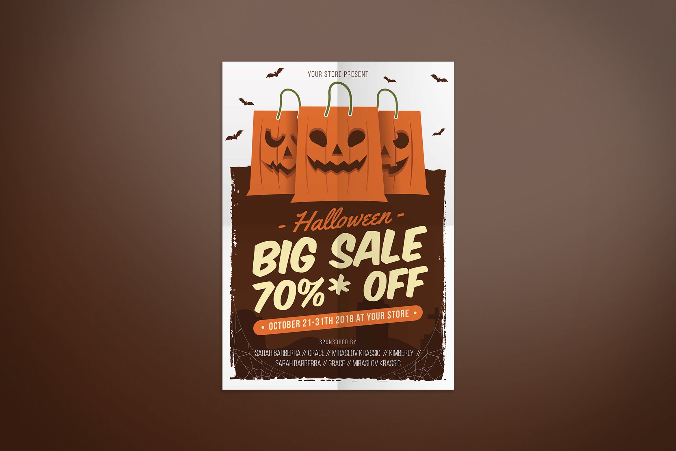 万圣节促销活动海报设计模板 Halloween Sale设计素材模板