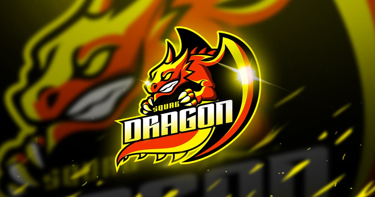 电子竞技Logo&队徽设计模板 Dragon – Mascot & Logo Esport设计素材模板