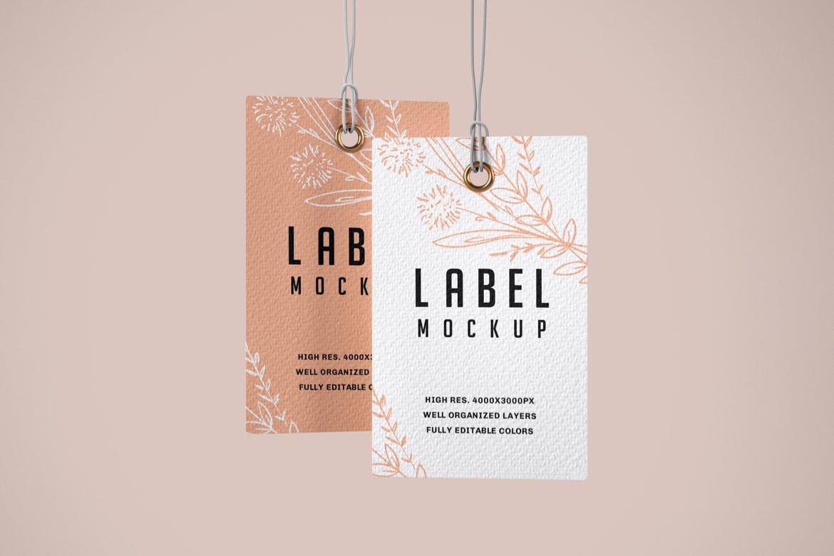 服饰标签/吊牌效果图预览样机 Paper Label Tag Mockup Set设计素材模板